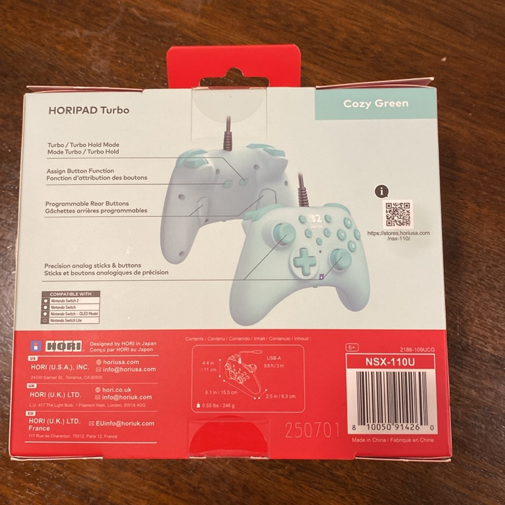 Brand New Horipad Turbo Wired Controller for Nintendo Switch 2- Light Blue - Picture 2 of 4